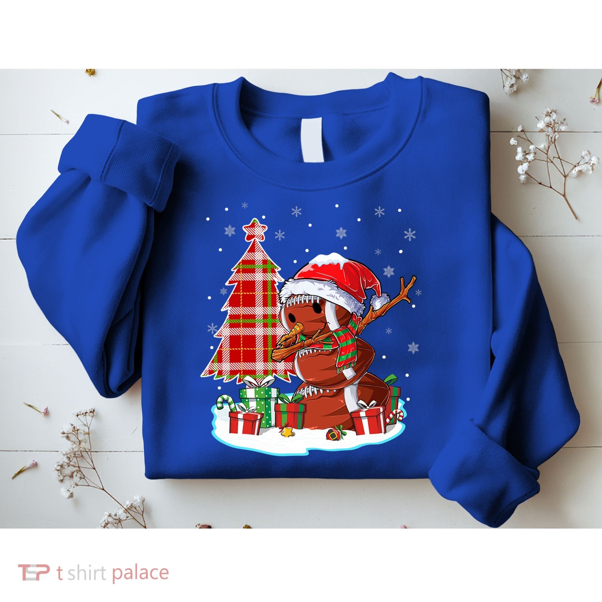 Christmas Football Ball Snow Dabbing Santa Hat Xmas Tree Great Gift Sweatshirt