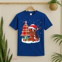 Christmas Football Ball Snow Dabbing Santa Hat Xmas Tree Great Gift T-Shirt thumb 2
