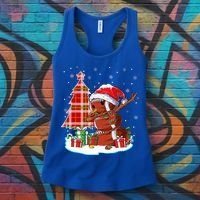 Christmas Football Ball Snow Dabbing Santa Hat Xmas Tree Great Gift Women's Tank Top thumb 3