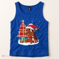 Christmas Football Ball Snow Dabbing Santa Hat Xmas Tree Great Gift Tank Top thumb 2
