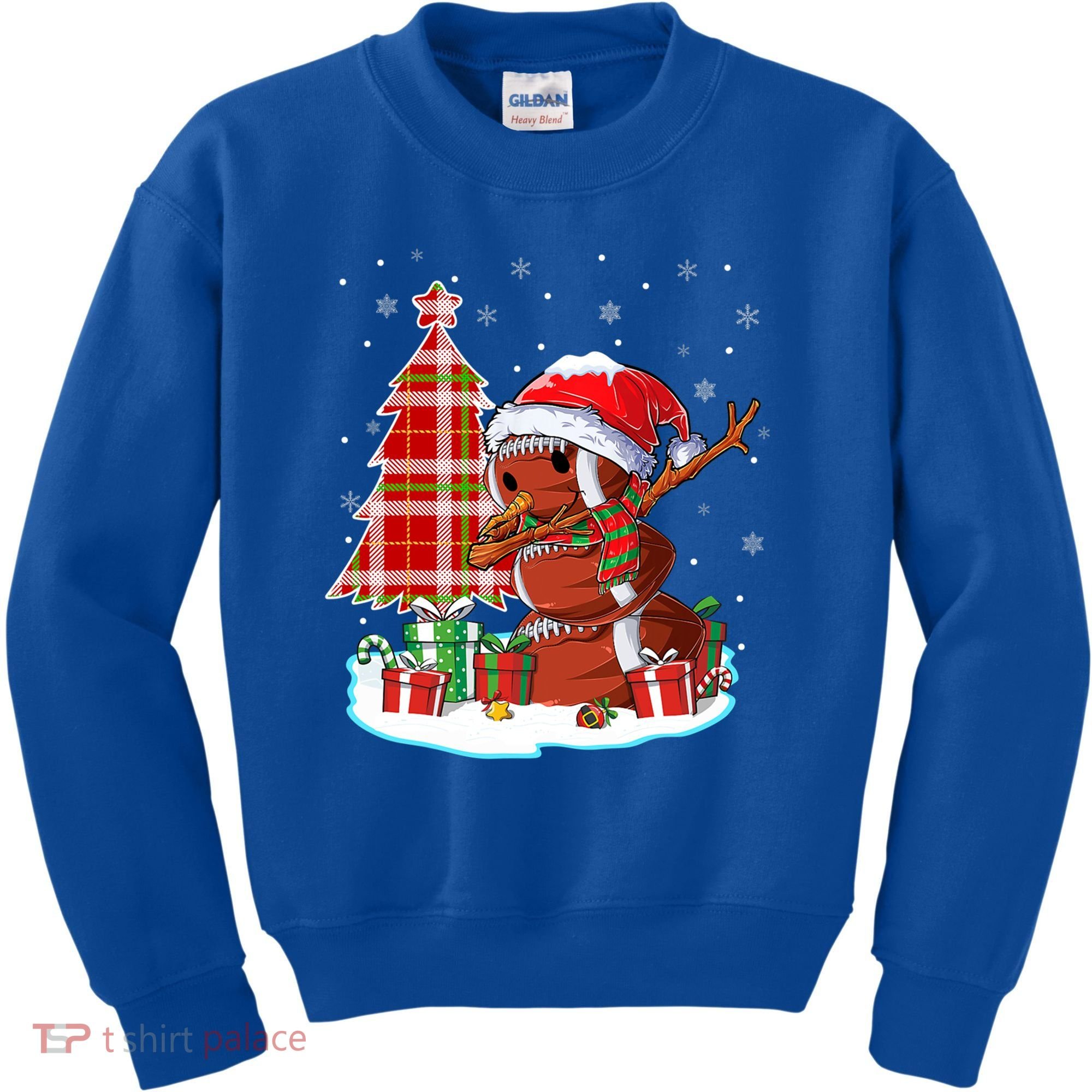 Christmas Football Ball Snow Dabbing Santa Hat Xmas Tree Great Gift Kids Sweatshirt
