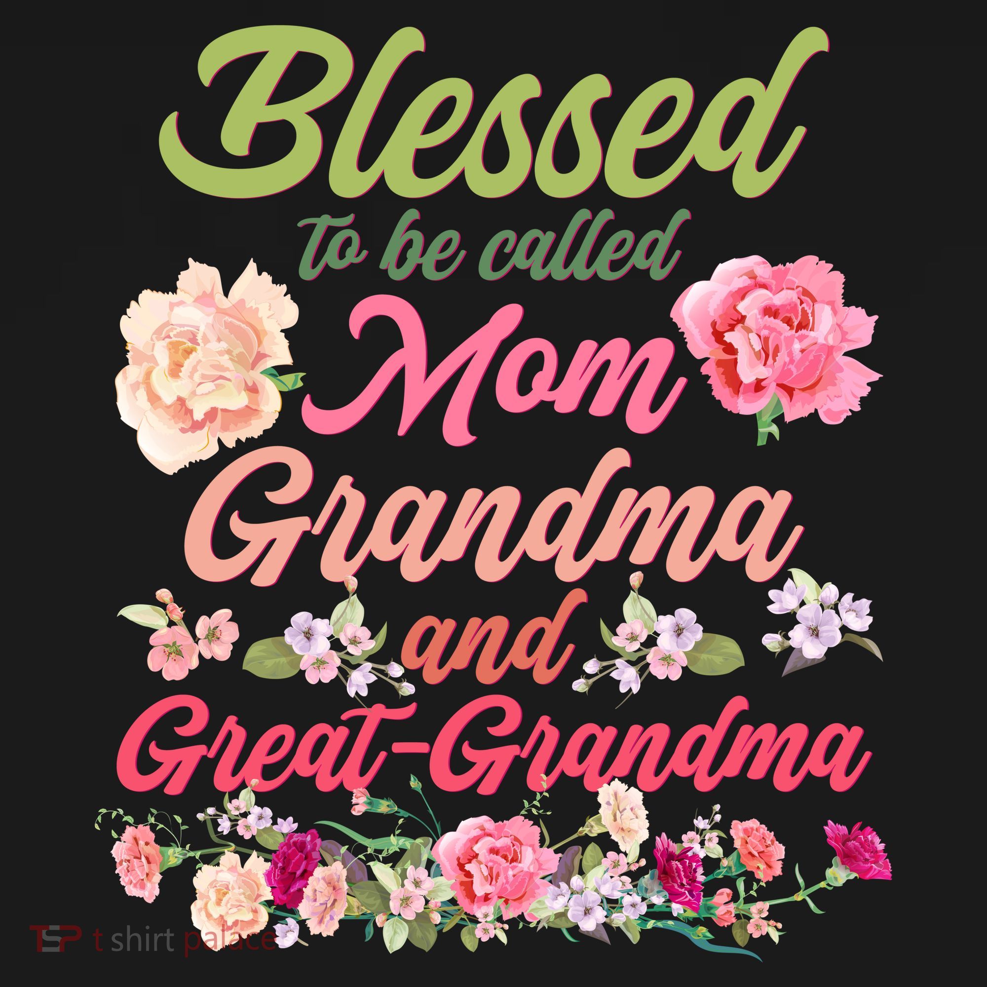 Cute Flower Blessed To Be Called Mom Grandma And Great Grandma Backpack