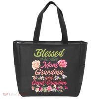 Cute Flower Blessed To Be Called Mom Grandma And Great Grandma Tote Bag thumb 0
