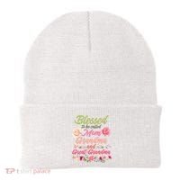 Cute Flower Blessed To Be Called Mom Grandma And Great Grandma Beanie thumb 0