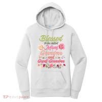 Cute Flower Blessed To Be Called Mom Grandma And Great Grandma Women's Hoodie thumb 0