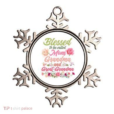 Cute Flower Blessed To Be Called Mom Grandma And Great Grandma Ornament