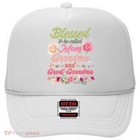 Cute Flower Blessed To Be Called Mom Grandma And Great Grandma Hat thumb 0