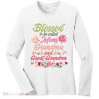 Cute Flower Blessed To Be Called Mom Grandma And Great Grandma Women's Long Sleeve Shirt thumb 0