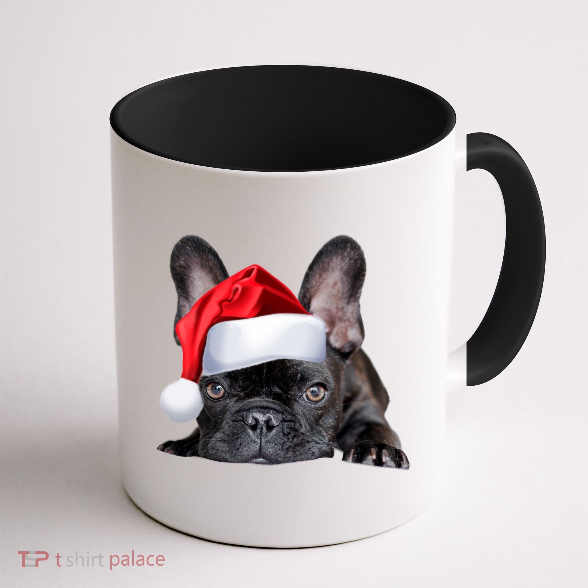 Cute French Bulldog Santa Hat Frenchie Image Christmas Gift Coffee Mug