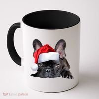 Cute French Bulldog Santa Hat Frenchie Image Christmas Gift Coffee Mug thumb 0