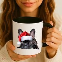 Cute French Bulldog Santa Hat Frenchie Image Christmas Gift Coffee Mug thumb 3