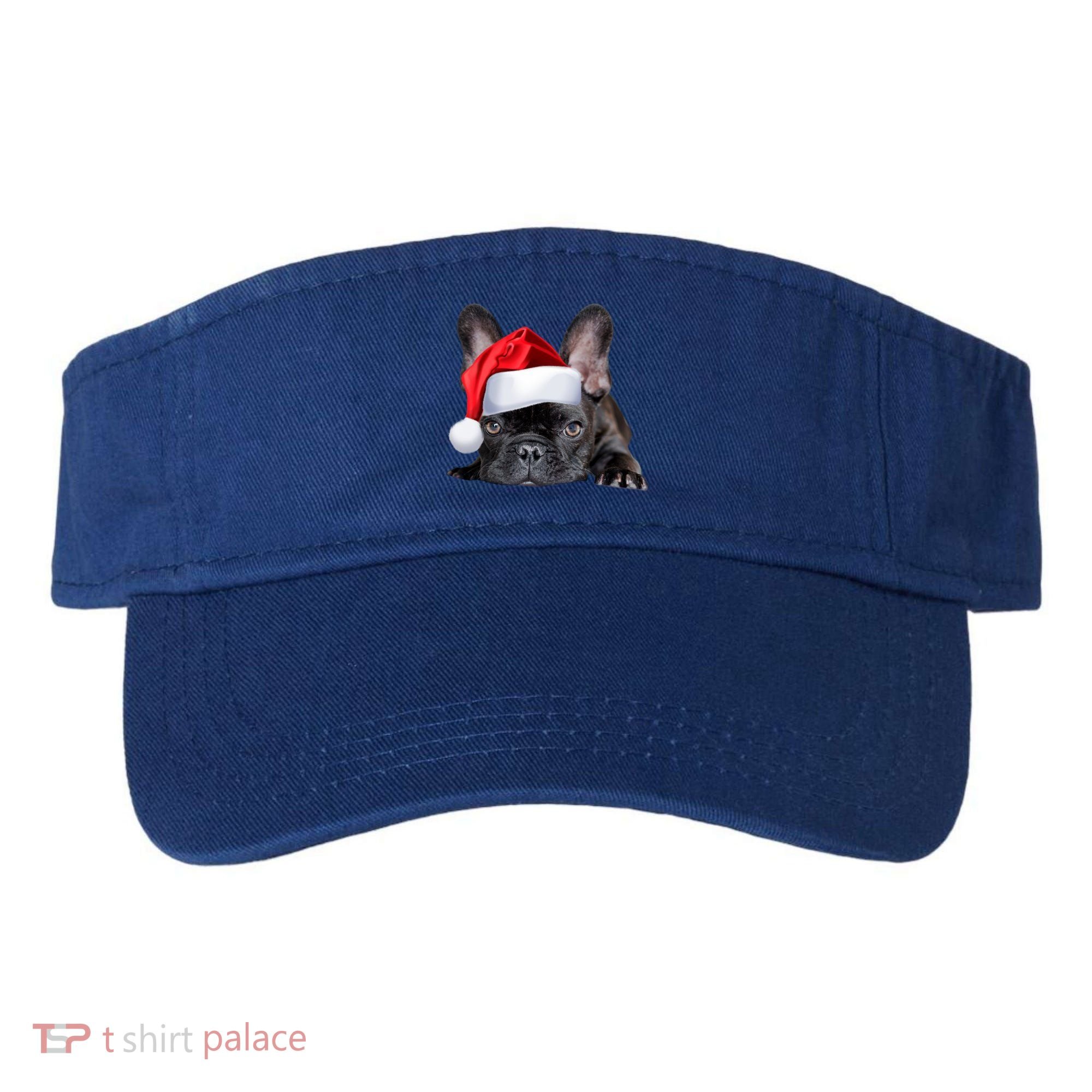 Cute French Bulldog Santa Hat Frenchie Image Christmas Gift Visor