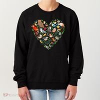 Cute Funny Bird Lover Heart Women's Sweatshirt thumb 0