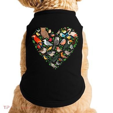 Cute Funny Bird Lover Heart Doggie Tank
