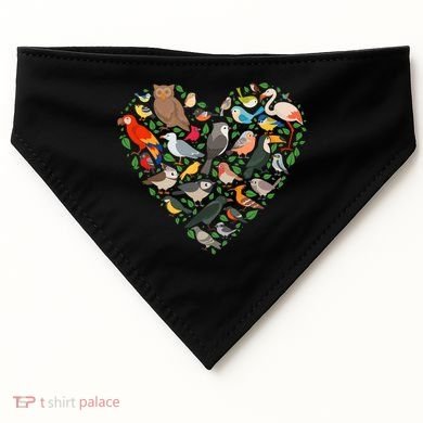 Cute Funny Bird Lover Heart USA-Made Doggie Bandana