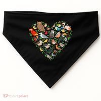 Cute Funny Bird Lover Heart USA-Made Doggie Bandana thumb 0