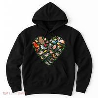 Cute Funny Bird Lover Heart Hoodie thumb 0