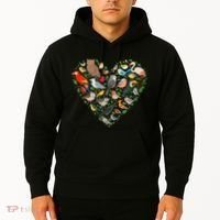 Cute Funny Bird Lover Heart Hoodie thumb 2