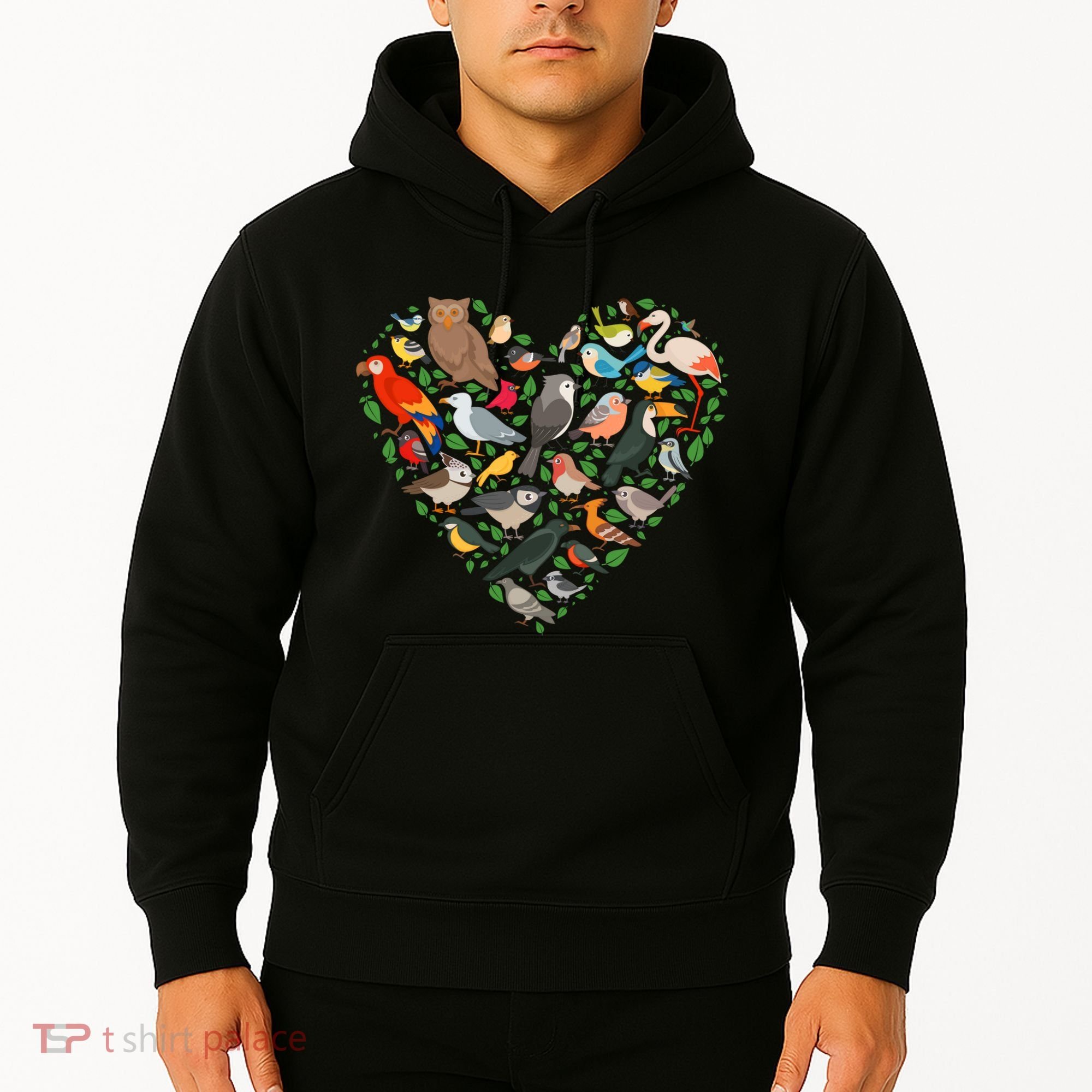 Cute Funny Bird Lover Heart Hoodie