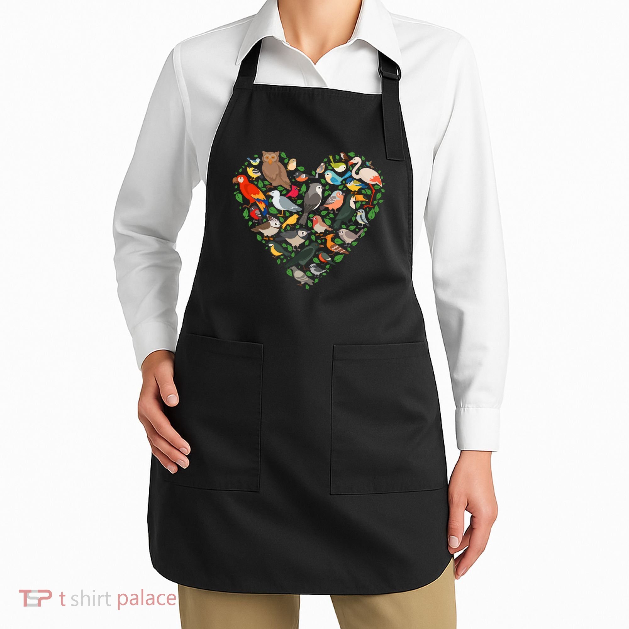 Cute Funny Bird Lover Heart Apron