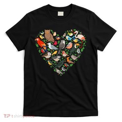 Cute Funny Bird Lover Heart T-Shirt