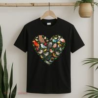 Cute Funny Bird Lover Heart T-Shirt thumb 2