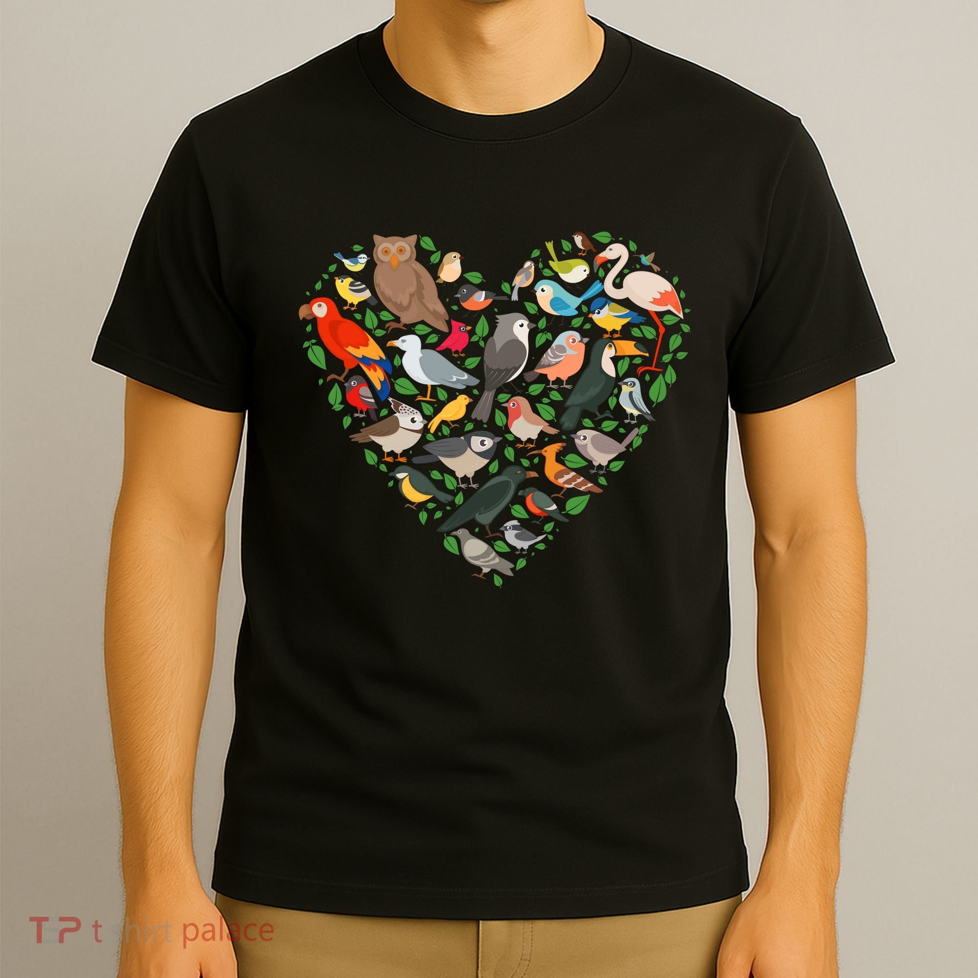 Cute Funny Bird Lover Heart T-Shirt