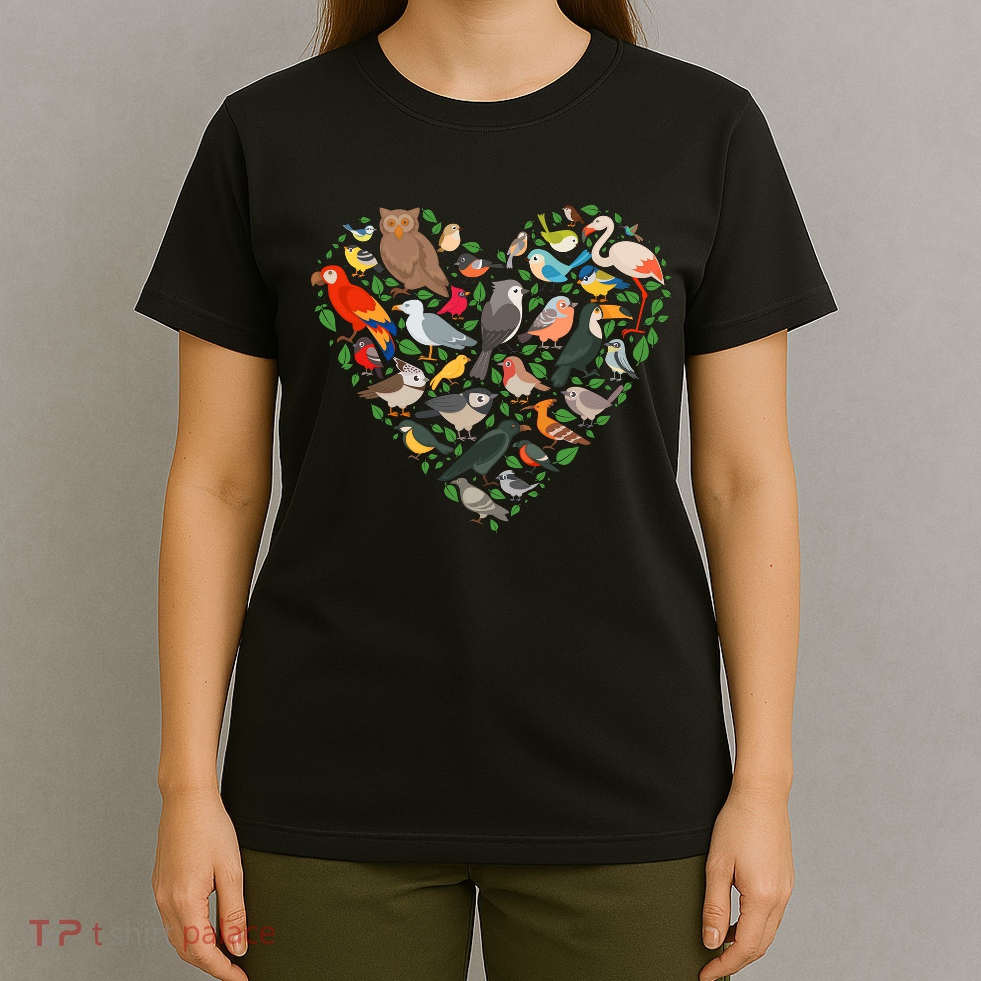 Cute Funny Bird Lover Heart T-Shirt