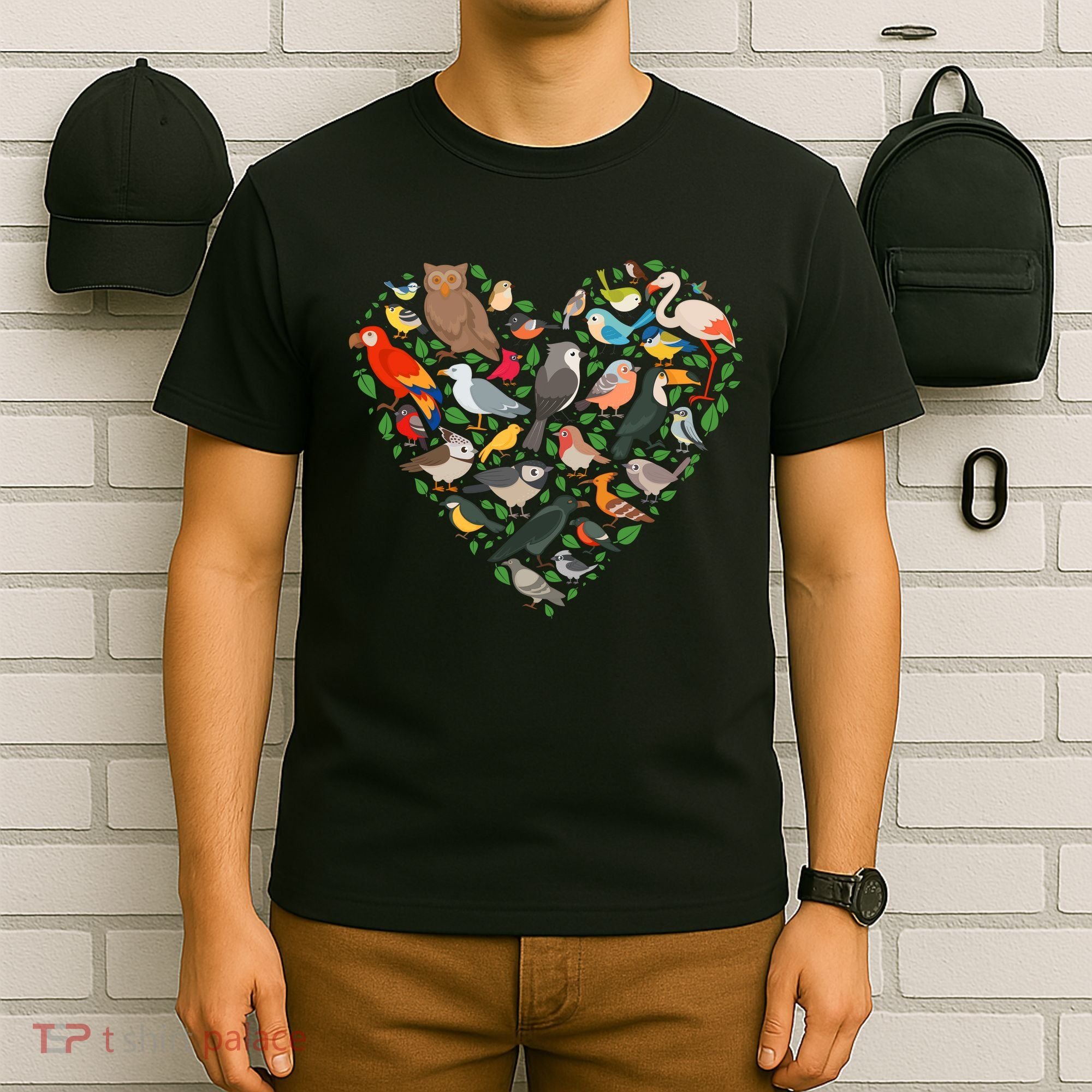 Cute Funny Bird Lover Heart T-Shirt