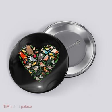 Cute Funny Bird Lover Heart Button