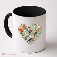 Cute Funny Bird Lover Heart Coffee Mug thumb 0
