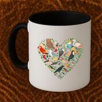 Cute Funny Bird Lover Heart Coffee Mug thumb 2