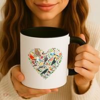 Cute Funny Bird Lover Heart Coffee Mug thumb 3