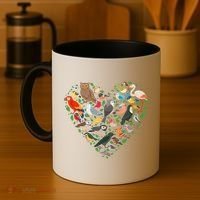 Cute Funny Bird Lover Heart Coffee Mug thumb 4