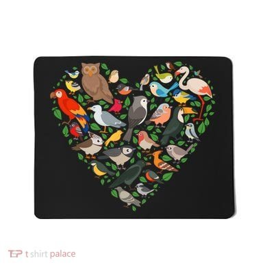 Cute Funny Bird Lover Heart Mousepad