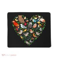 Cute Funny Bird Lover Heart Mousepad thumb 0