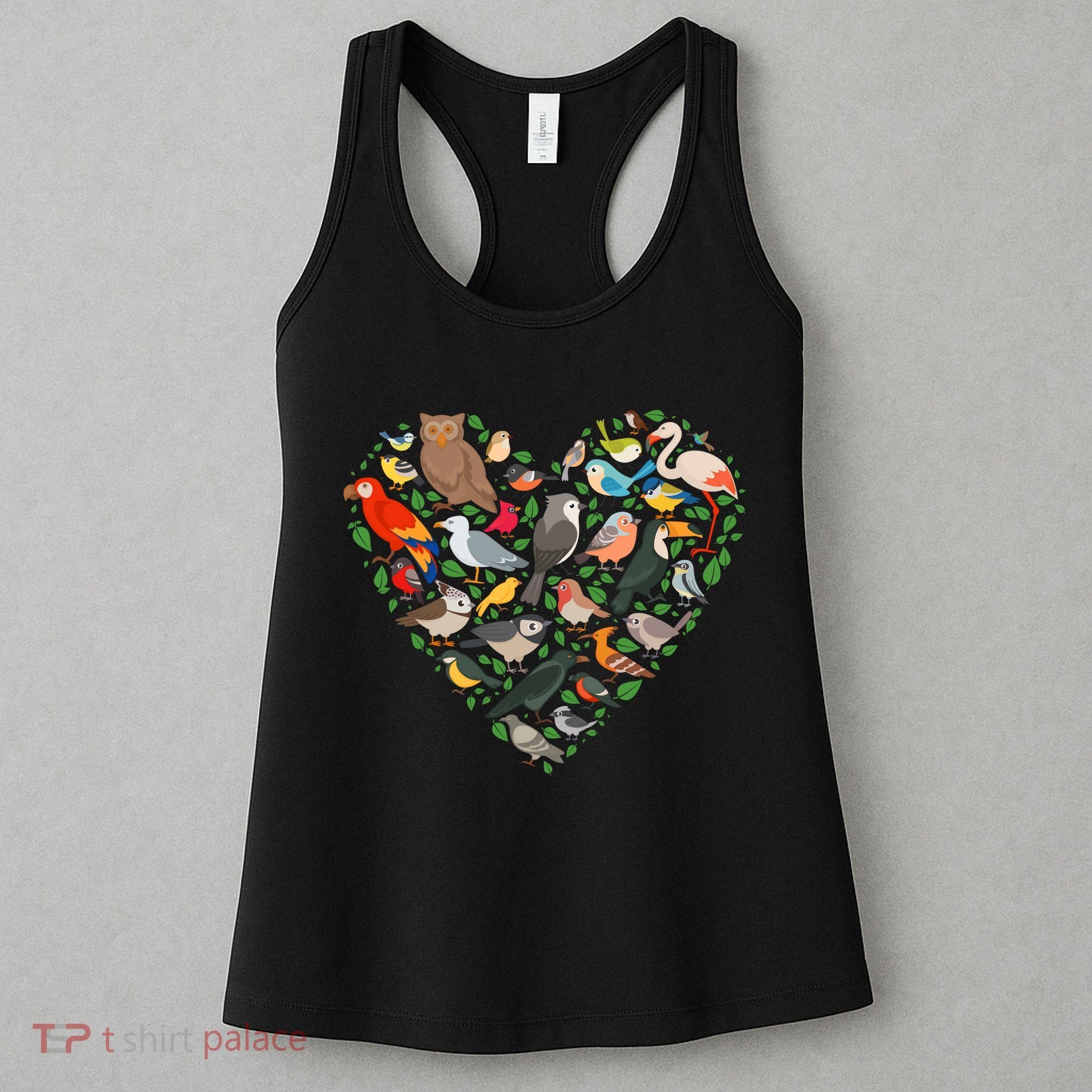 Cute Funny Bird Lover Heart Women's Tank Top