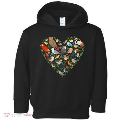Cute Funny Bird Lover Heart Toddler Hoodie