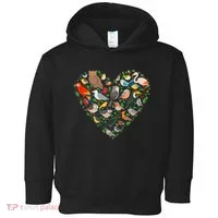 Cute Funny Bird Lover Heart Toddler Hoodie thumb 0