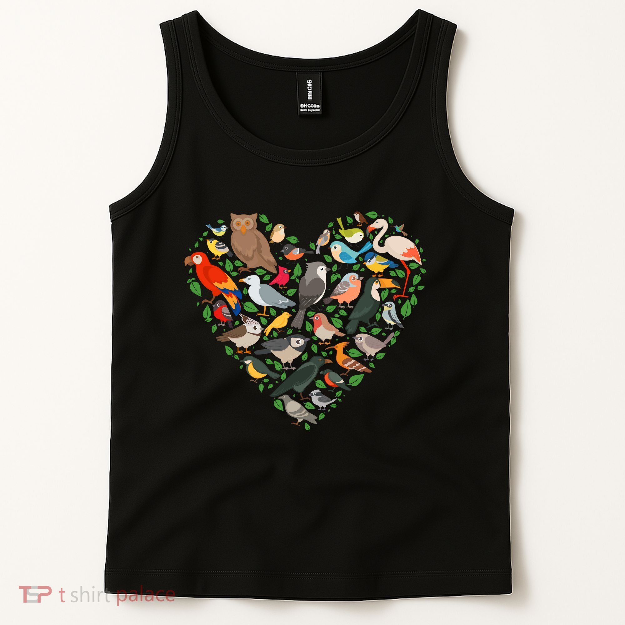Cute Funny Bird Lover Heart Tank Top