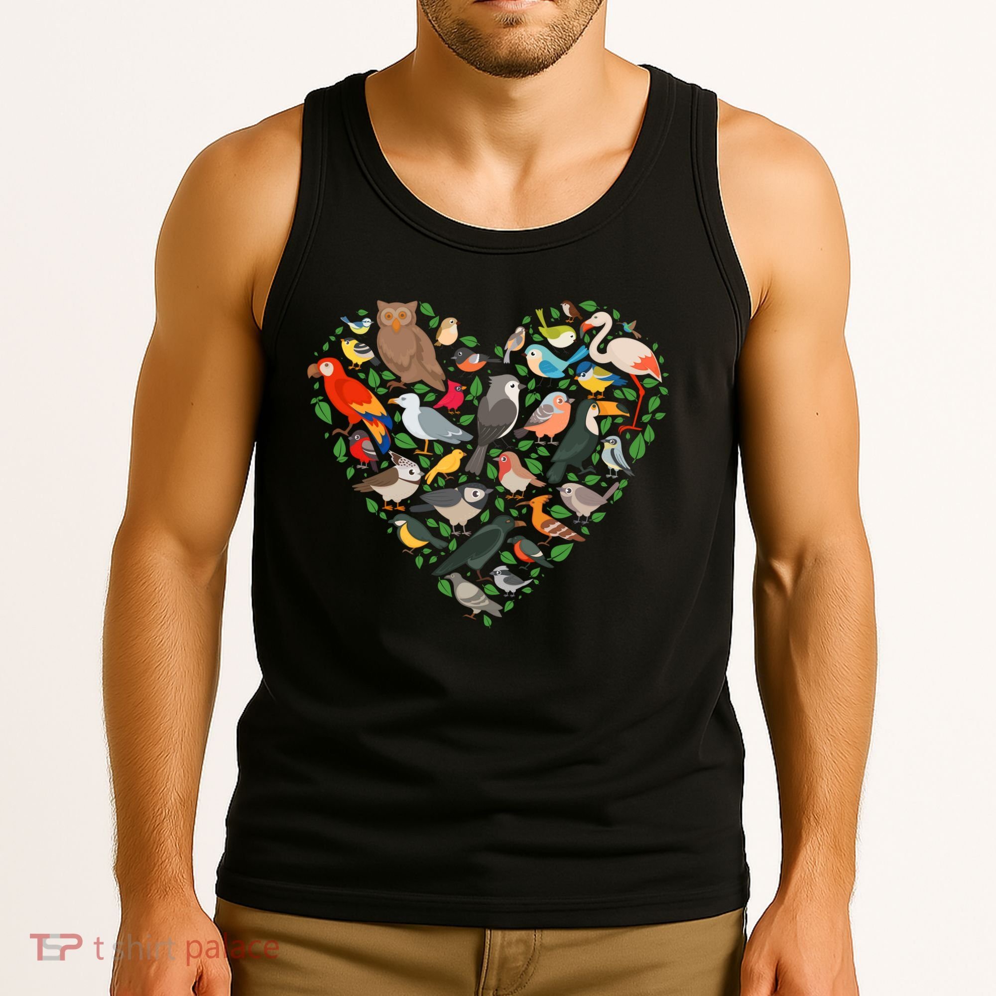 Cute Funny Bird Lover Heart Tank Top