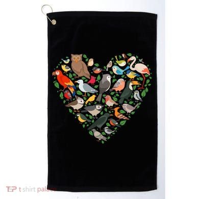 Cute Funny Bird Lover Heart Golf Towel