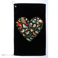 Cute Funny Bird Lover Heart Golf Towel thumb 0