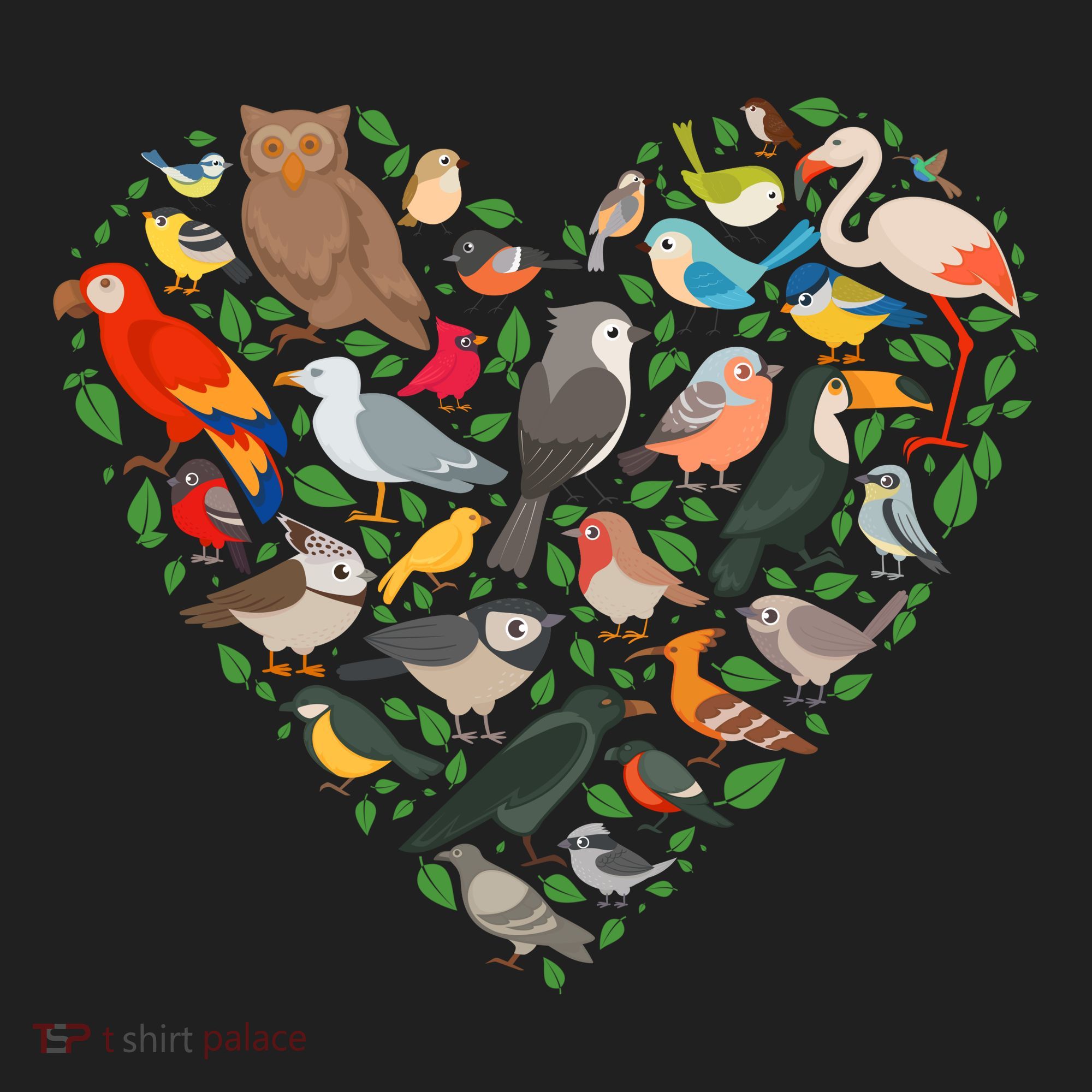 Cute Funny Bird Lover Heart Golf Towel