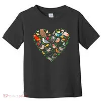 Cute Funny Bird Lover Heart Toddler T-Shirt thumb 0