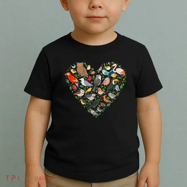 Cute Funny Bird Lover Heart Toddler T-Shirt