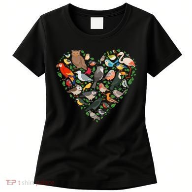Cute Funny Bird Lover Heart Women's T-Shirt