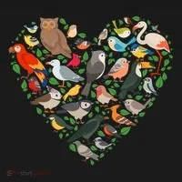 Cute Funny Bird Lover Heart Women's T-Shirt thumb 6