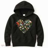 Cute Funny Bird Lover Heart Kids Hoodie thumb 0