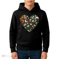 Cute Funny Bird Lover Heart Kids Hoodie thumb 4